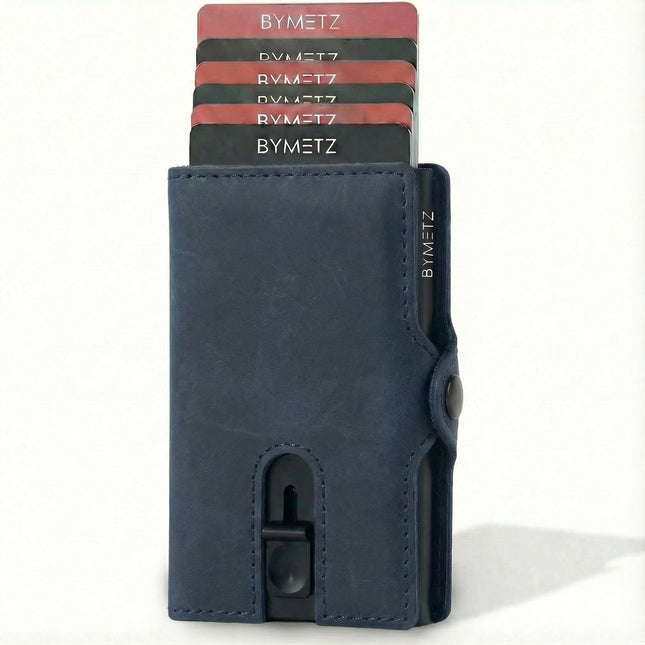 ByMetz Ausziehbarer Kartenhalter Anti Skim - Hunter Leder