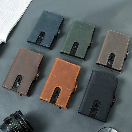 ByMetz Ausziehbarer Kartenhalter Anti Skim - Hunter Leder