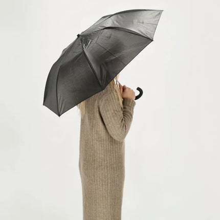 Beagles trocknen unter einem Regenschirm mit rundem Griff