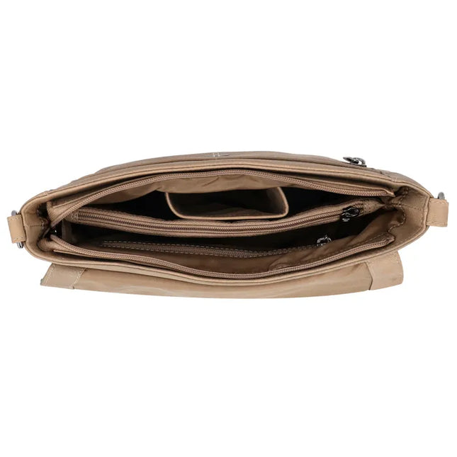 Beagles Benidorm Leder-Umhängetasche mit Wickelverschluss