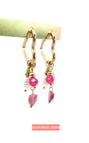 Herz Creolen Pink Mix (Edelstahl)