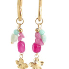 Herz-Creolen Pink + Blau Mix (Edelstahl)