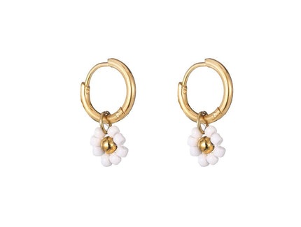 Day & Eve by Go Dutch Label 1 Flower Earrings White