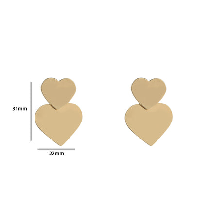 Day & Eve by Go Dutch Label 2 Hearts Earrings