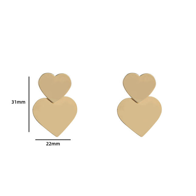 Day & Eve by Go Dutch Label 2 Hearts Earrings
