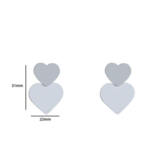 Day & Eve by Go Dutch Label 2 Hearts Earrings