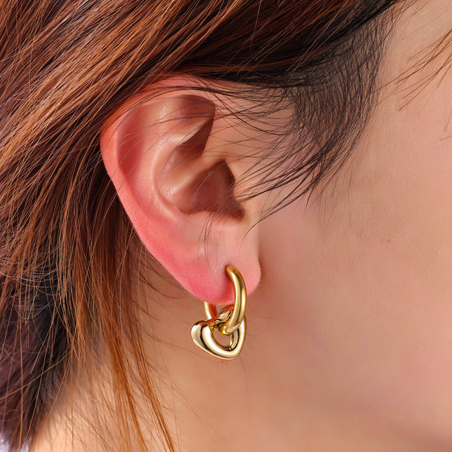 Day & Eve by Go Dutch Label Hearts on a Hoop Earrings