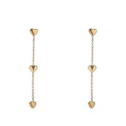 Day & Eve by Go Dutch Label Hearts on the Chain Earrings