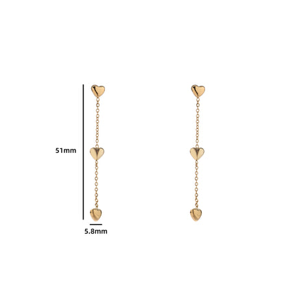 Day & Eve by Go Dutch Label Hearts on the Chain Earrings