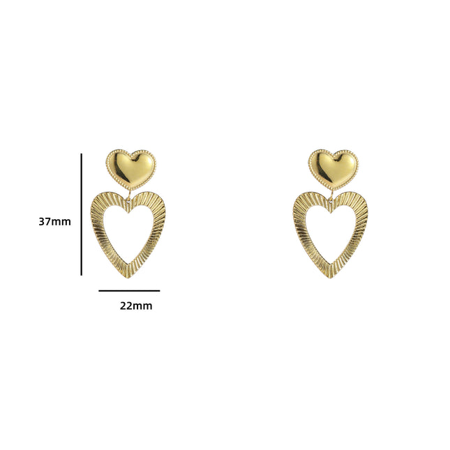 Day & Eve by Go Dutch Label Sparkling Hearts Earrings