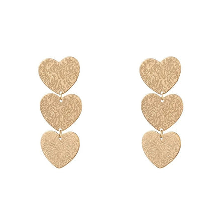Day & Eve by Go Dutch Label Triple Hearts Earrings