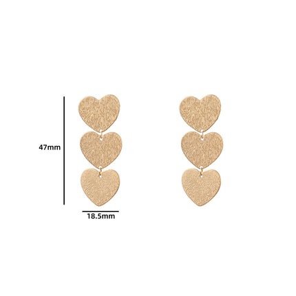 Day & Eve by Go Dutch Label Triple Hearts Earrings