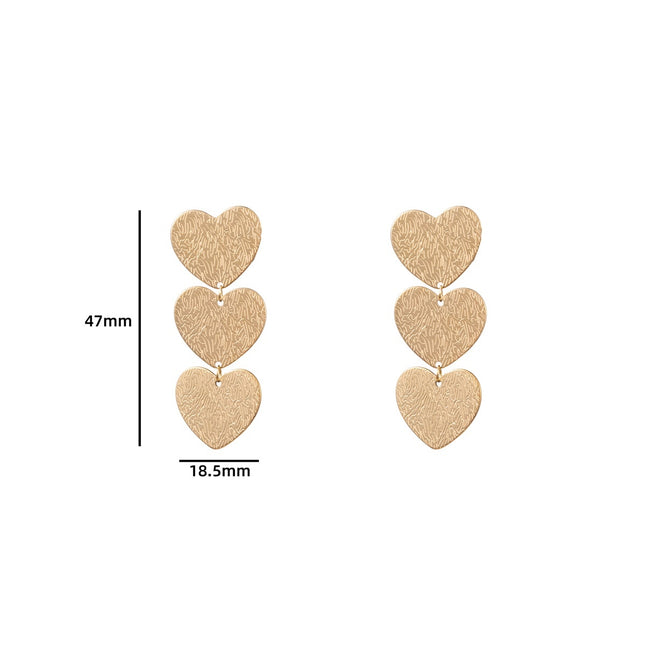 Day & Eve by Go Dutch Label Triple Hearts Earrings