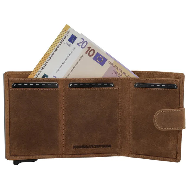 Hide & Stitches Idaho Leren Safety Wallet Pasjeshouder
