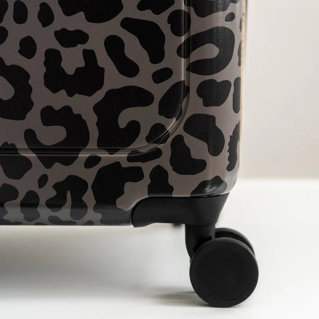 MOSZ Dames Grote Koffer Zwarte Luipaard - 76 cm - Lauren