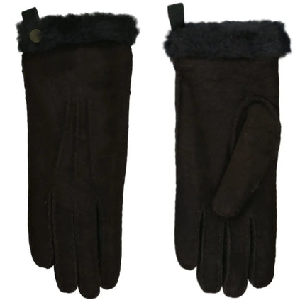 Van Buren Lamsvacht Dames Handschoenen Bruin