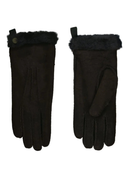 Van Buren Lamsvacht Dames Handschoenen Bruin
